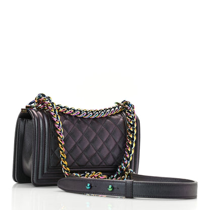 Chanel Iridescent Goatskin Quilted Small Boy Flap Purple 3 of 10