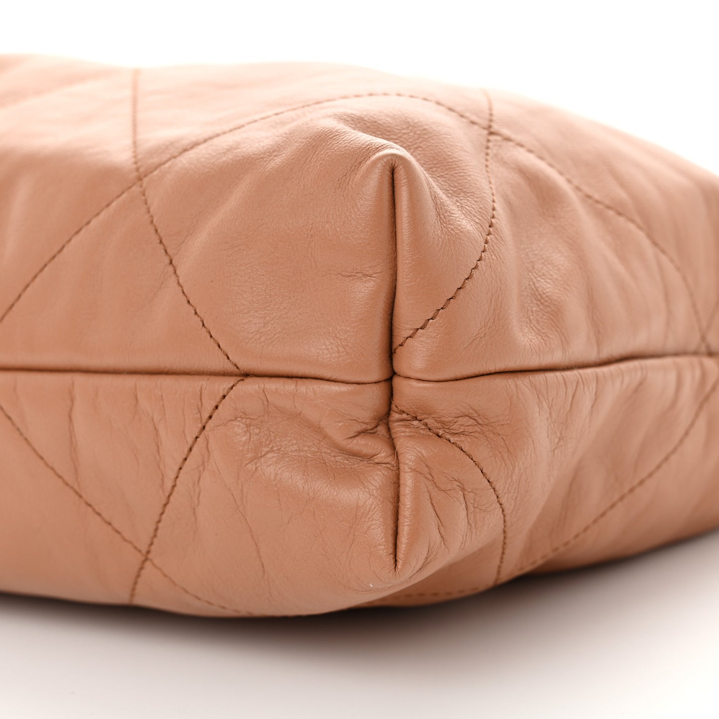 Shiny Calfskin Quilted Chanel 22 Camel