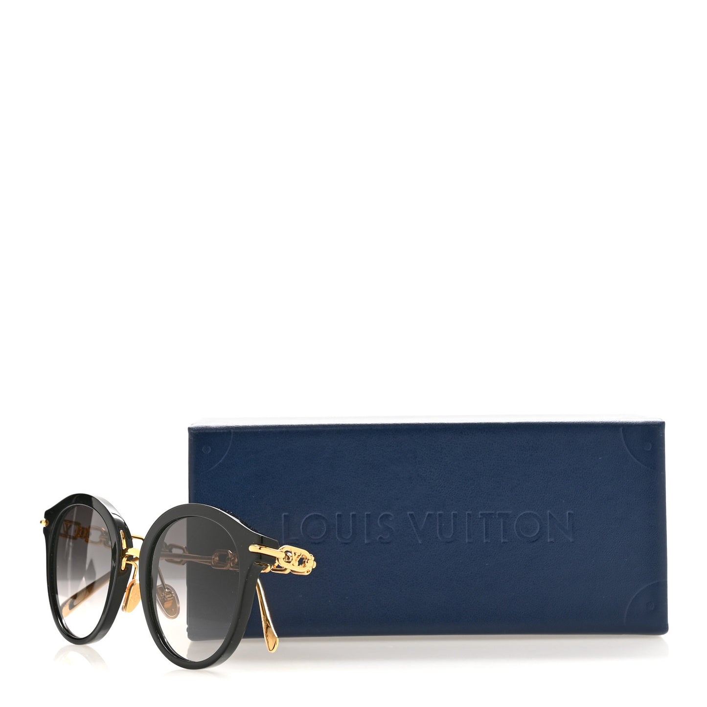 Acetate Metal My LV Chain Two Round Sunglasses Z2112U Black