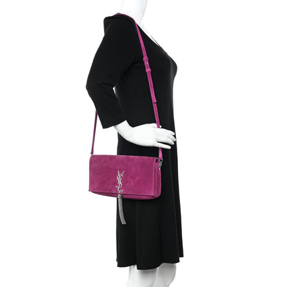 Saint Laurent Suede Monogram Tassel Kate 99 Electric Fuxia 2 of 10