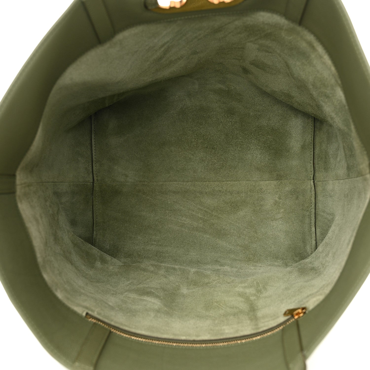 Celine Grained Calfskin Maillon Triomphe Medium Cabas Light Khaki 5 of 12