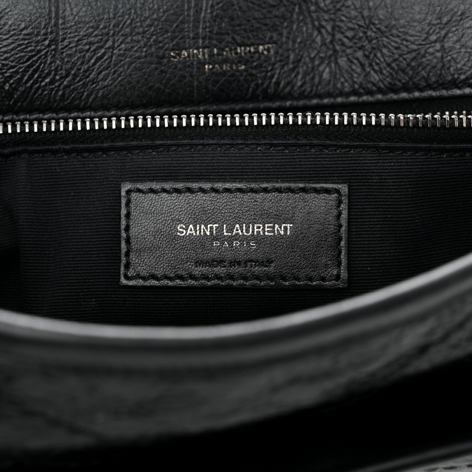 Saint Laurent Crinkled Calfskin Matelasse Monogram Medium Niki Chain Satchel Black 6 of 11