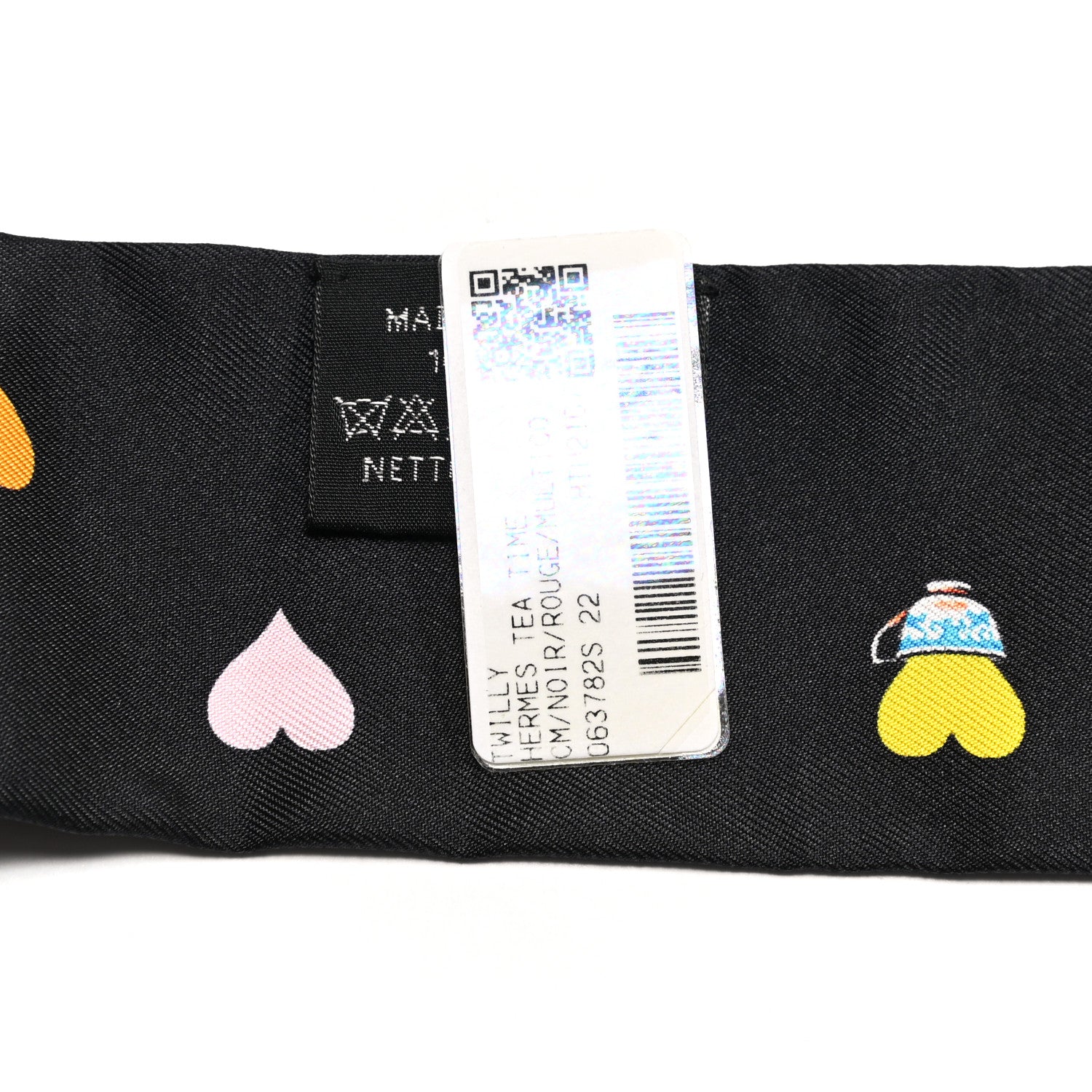 Hermes Silk Tea Time Twilly Black Rouge Multicolor 5 of 5