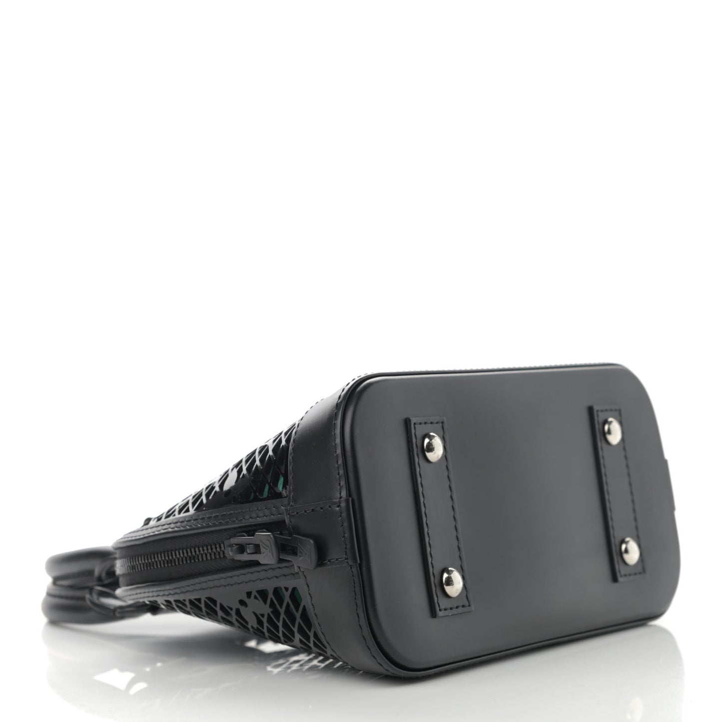 Patent Calfskin Laced Monogram Alma BB Black Green