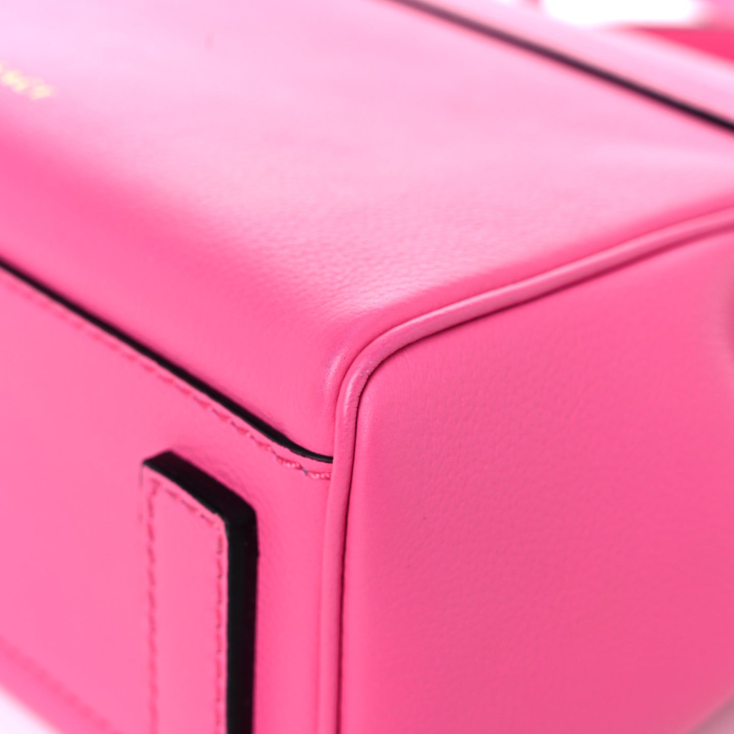 Grained Calfskin Medusa Small Top Handle Handbag Cerise
