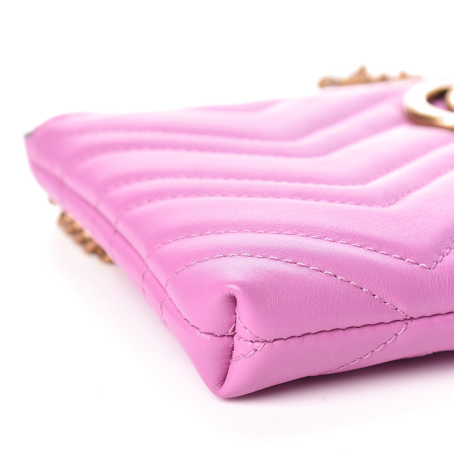 Calfskin Matelasse Mini GG Marmont Chain Bag Candy Mousse