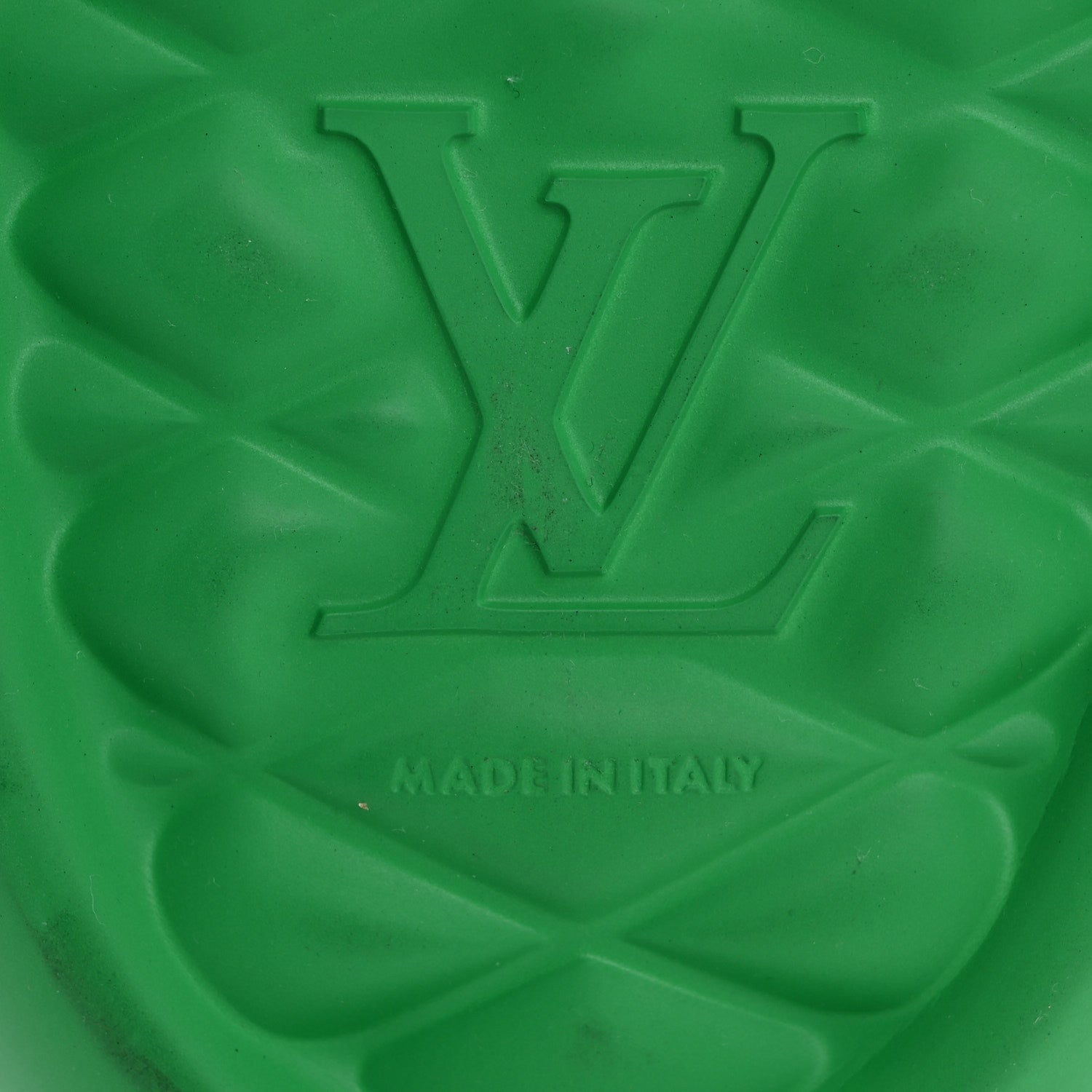 Louis Vuitton Rubber Embossed Monogram Mens Waterfront Mules 10 Green 8 of 14
