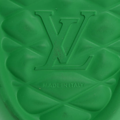 Louis Vuitton Rubber Embossed Monogram Mens Waterfront Mules 10 Green 8 of 14