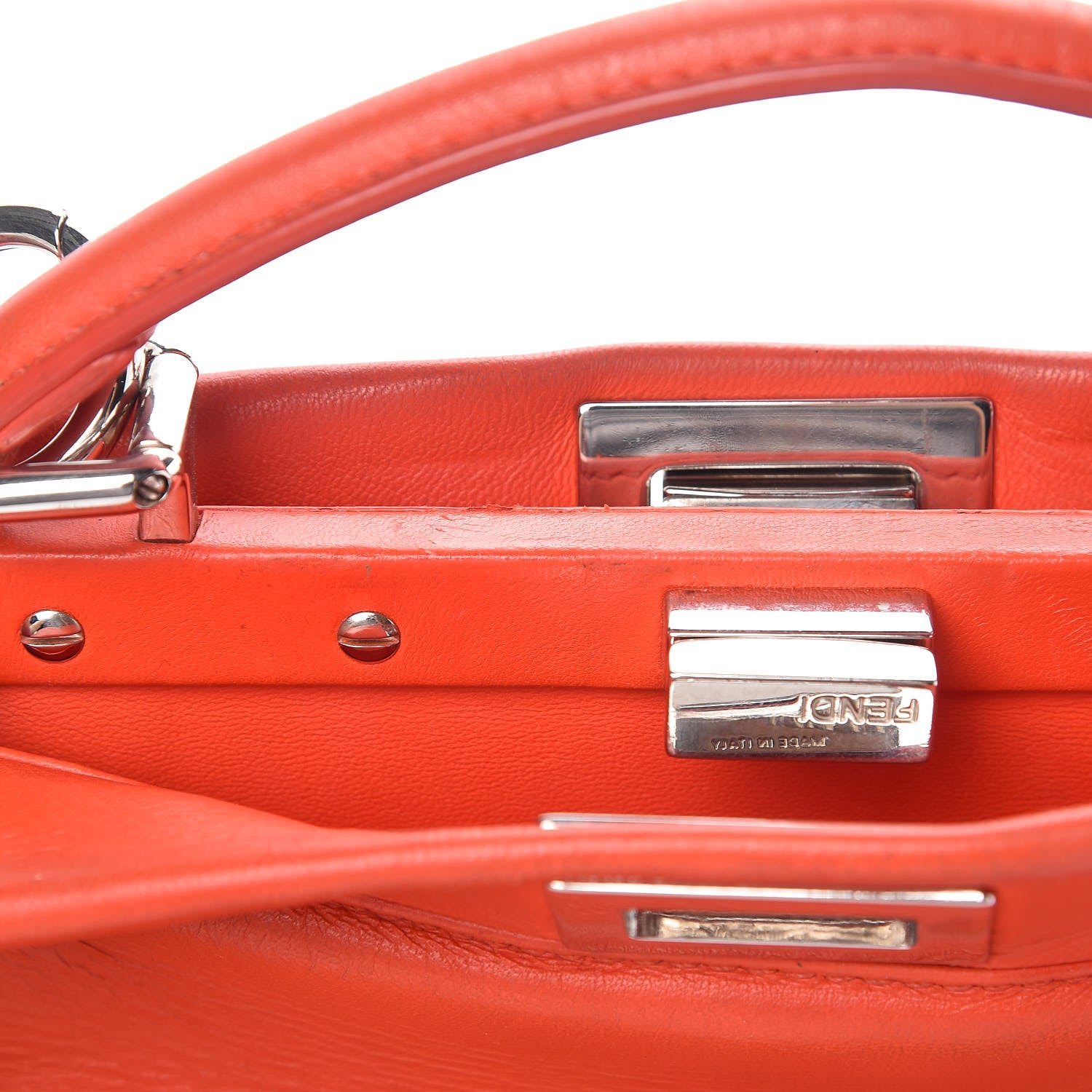 Fendi Nappa Mini Peekaboo Iconic Satchel Papavero 19 of 21