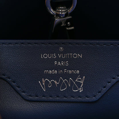 Louis Vuitton Taurillon Donna Huanca Capucines MM Blue 7 of 11