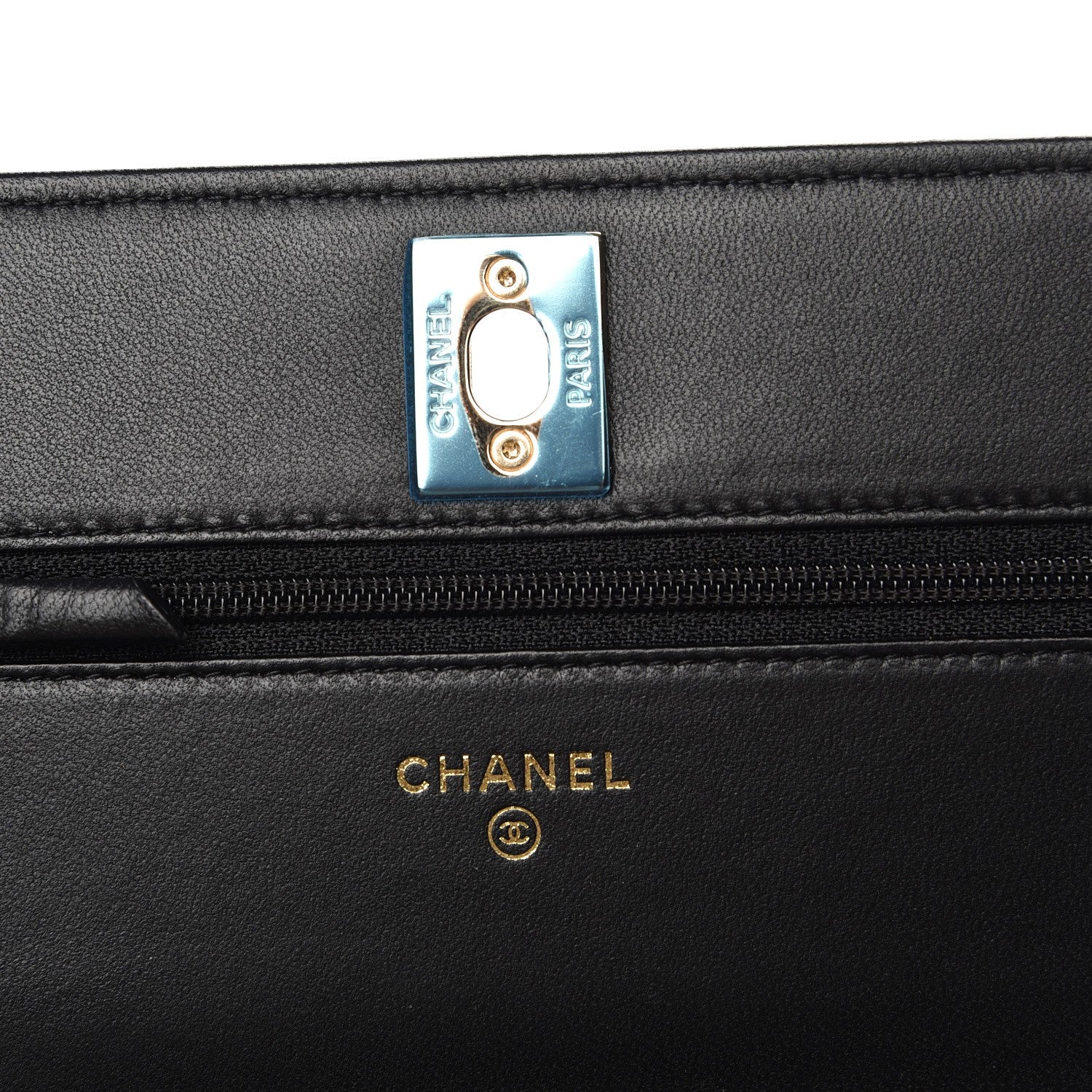 Chanel Lambskin Quilted Trendy CC Wallet On Chain WOC Black 6 of 9