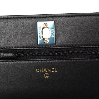 Chanel Lambskin Quilted Trendy CC Wallet On Chain WOC Black 6 of 9