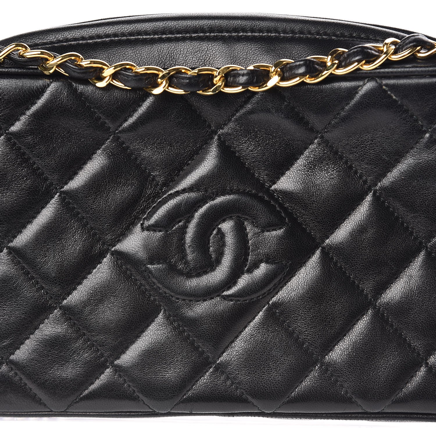 Chanel Lambskin Quilted CC Tassel Camera Case Black 9 of 13