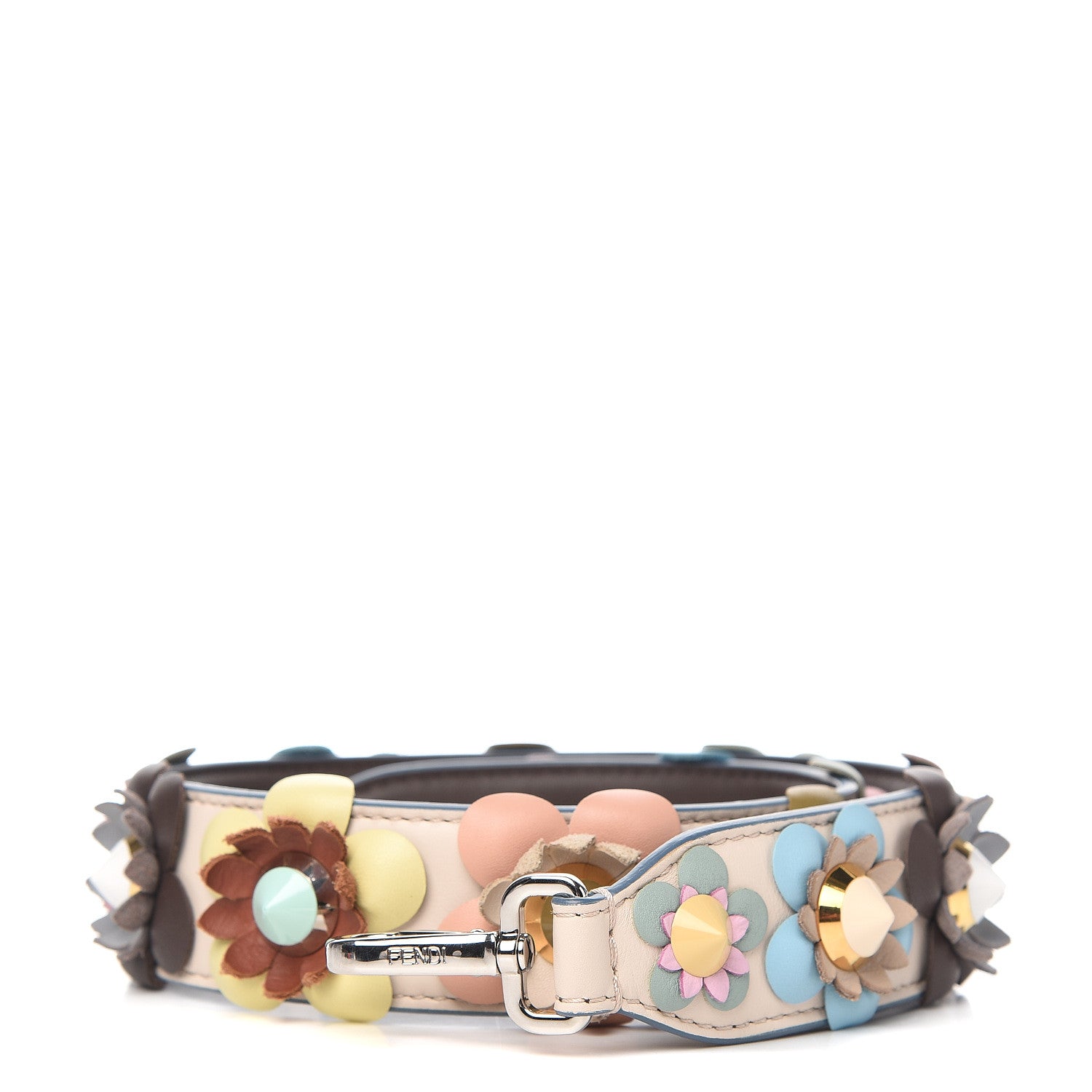 Fendi Vitello Dolce Flowerland Studded Strap You Camelia Moresco Multicolor 1 of 3