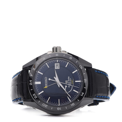 Grand Seiko Ceramic Calfskin 46mm Spring Drive GMT Automatic Watch Blue SBGE039 2 of 6