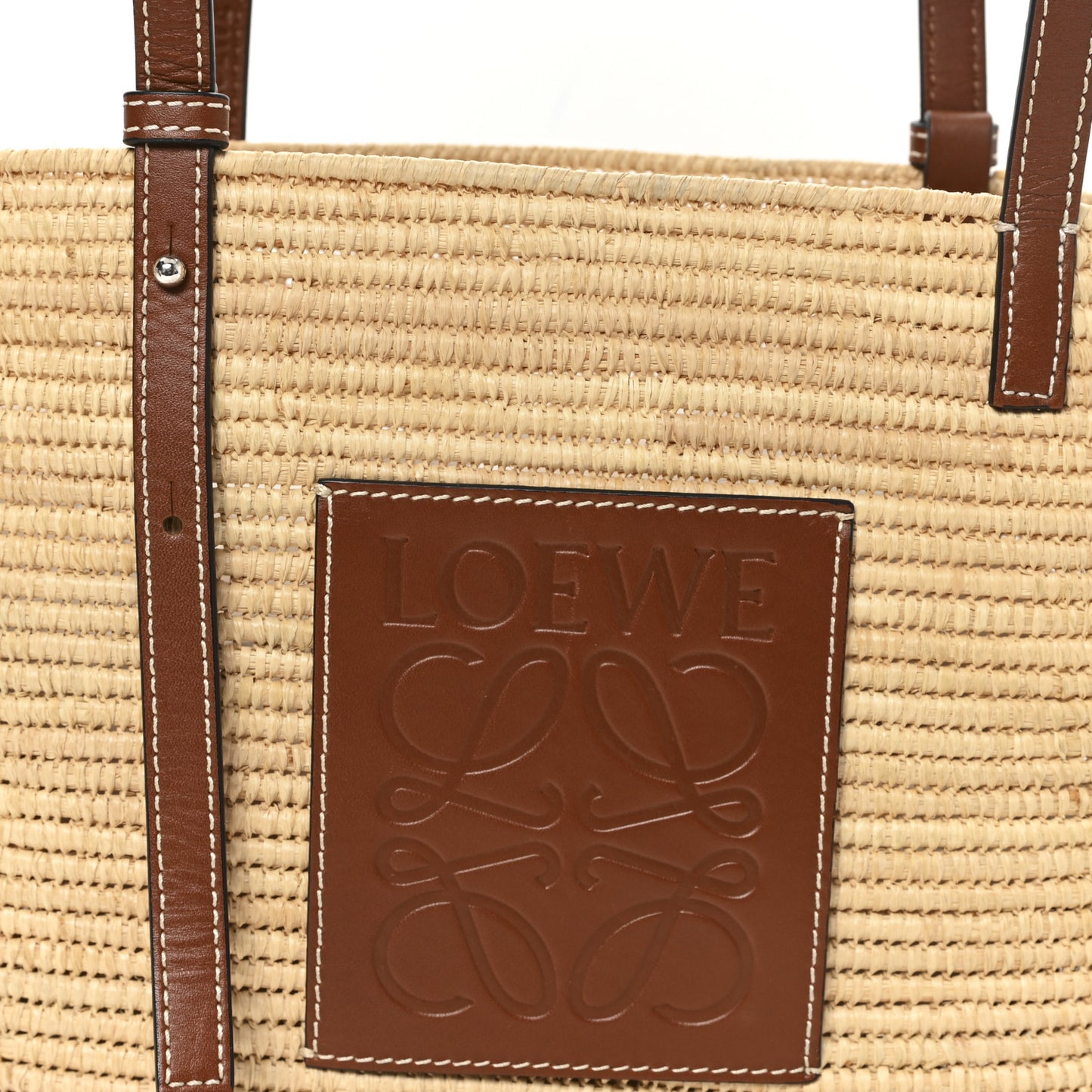 Raffia Small Square Basket Tote Bag Natural Tan