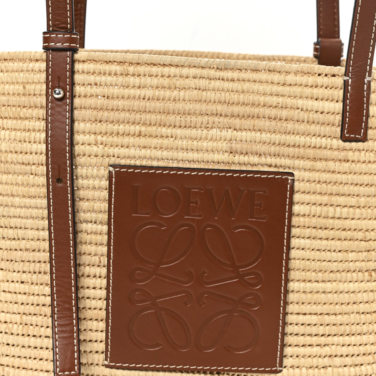 Loewe Raffia Small Square Basket Tote Bag Natural Tan 8 of 12