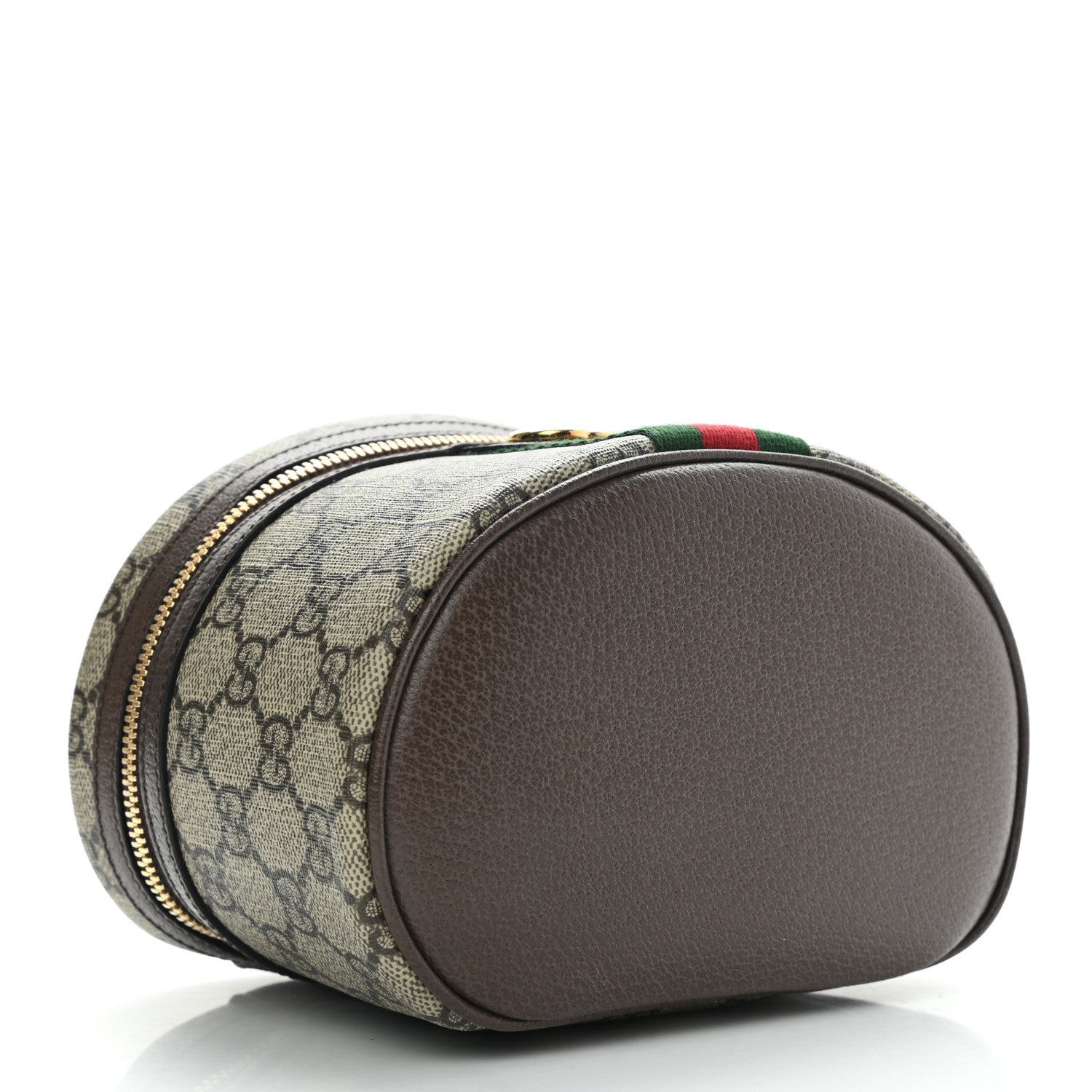 Gucci GG Supreme Monogram Textured Calfskin Web Ophidia Vanity Cosmetic Case Beige Ebony New Acero 3 of 7