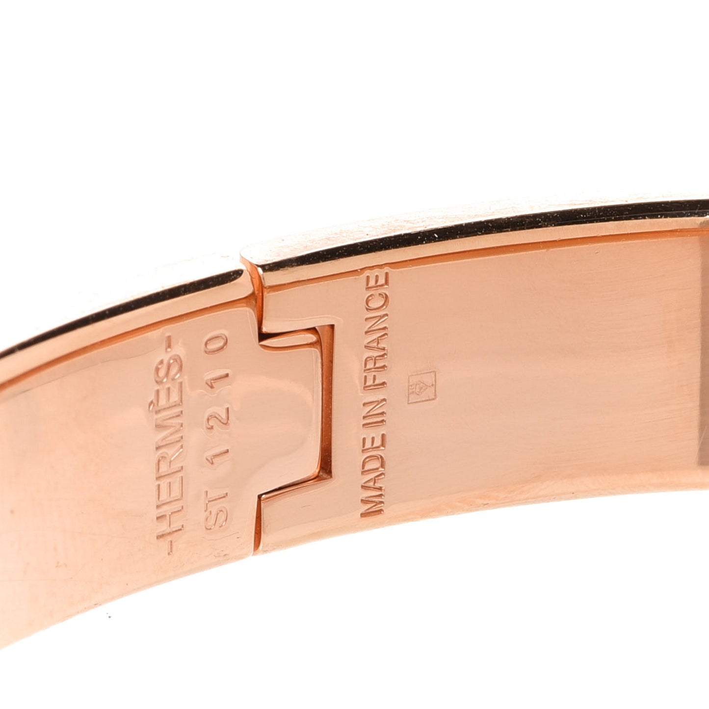 Enamel Narrow Clic Cadenas Bracelet PM Marron Glace