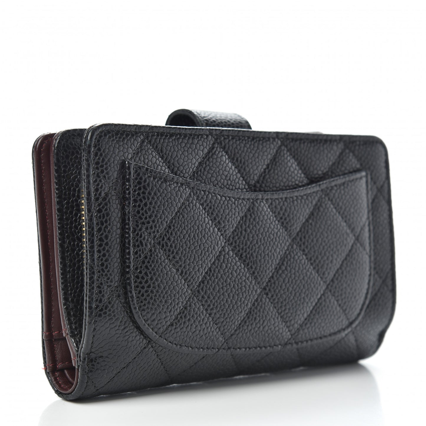 Caviar Quilted CC French Wallet Black