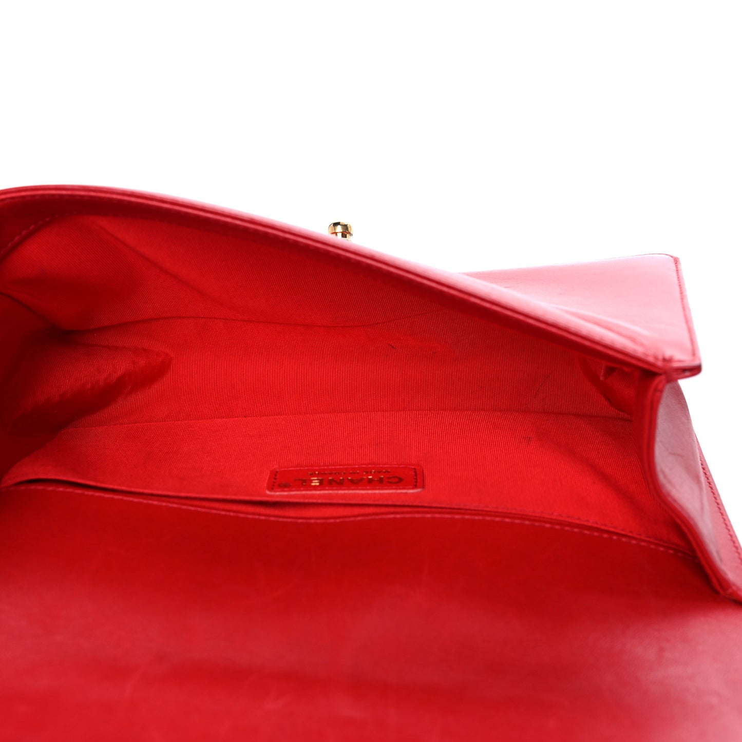 Lambskin Quilted Medium Boy Flap Red