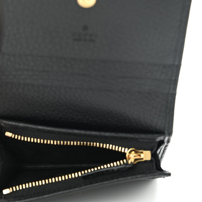 Gucci Dollar Calfskin GG Supreme Monogram GG Marmont Card Case Black Beige Ebony 5 of 10