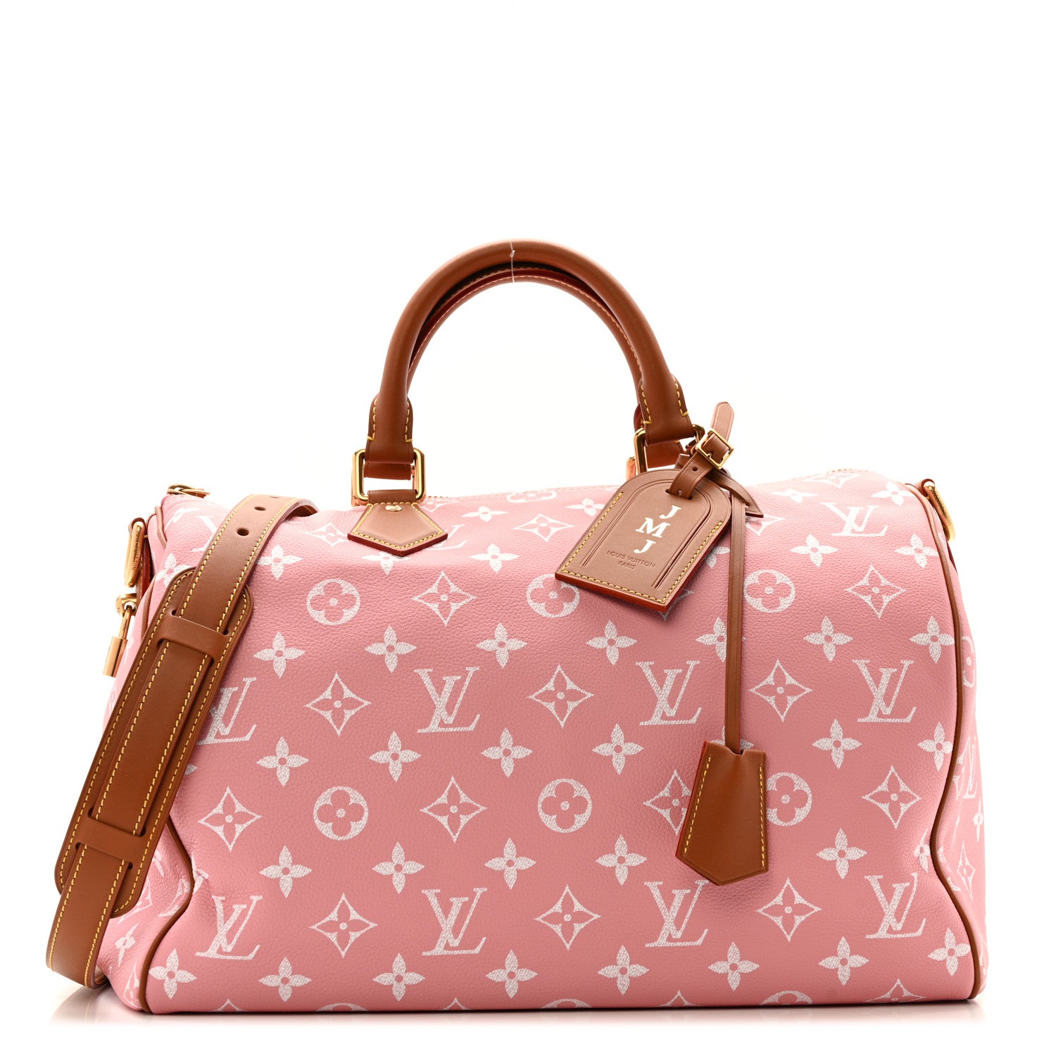 Louis Vuitton Calfskin Monogram Speedy P9 Bandouliere 40 Pink