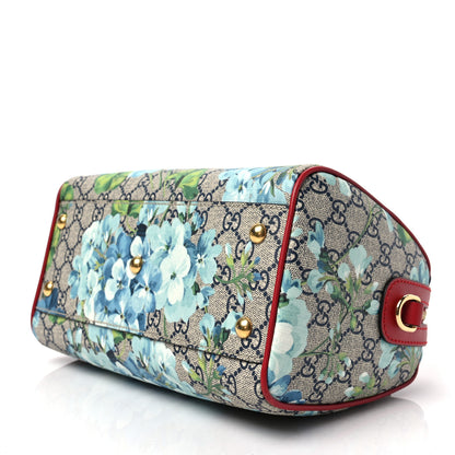 Gucci GG Supreme Monogram Blooms Small Boston Beige Blue Navy Hibiscus Red 8 of 8