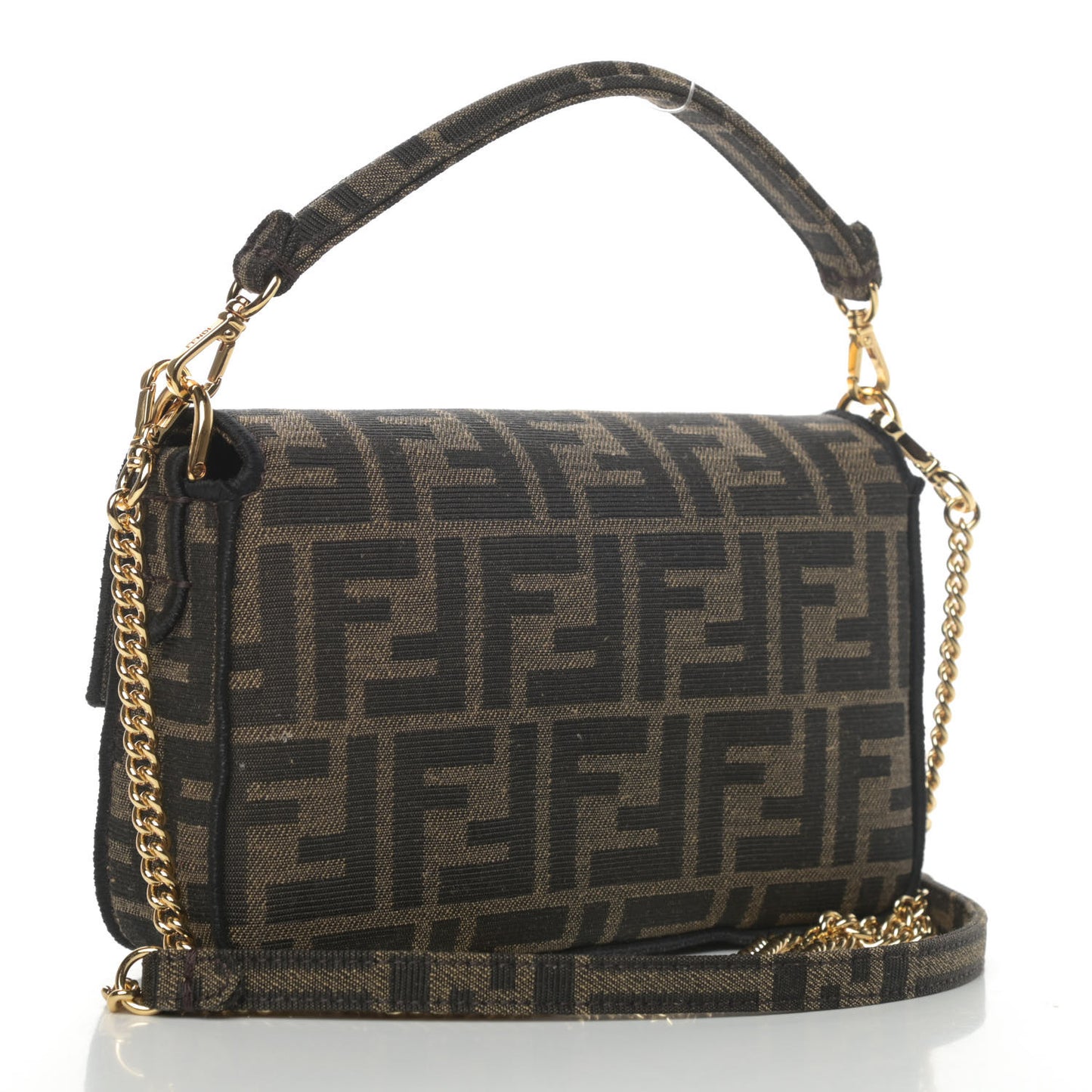 Fabric Jacquard FF 1974 Mini Baguette Tobacco Moro Black