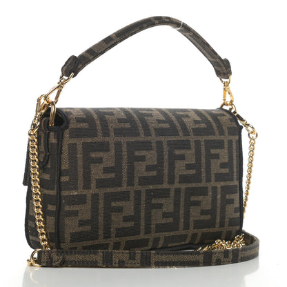 Fendi Fabric Jacquard FF 1974 Mini Baguette Tobacco Moro Black 2 of 4