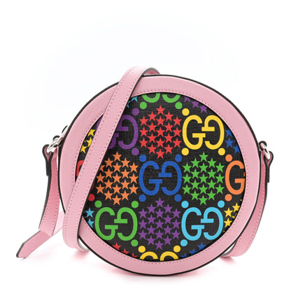 Gucci GG Supreme Monogram Psychedelic Round Shoulder Bag Black Multicolor Sugar Pink 1 of 10