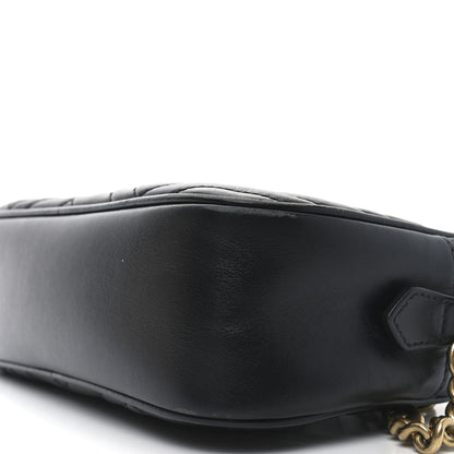 Gucci Calfskin Matelasse Small GG Marmont Chain Shoulder Bag Black 10 of 13