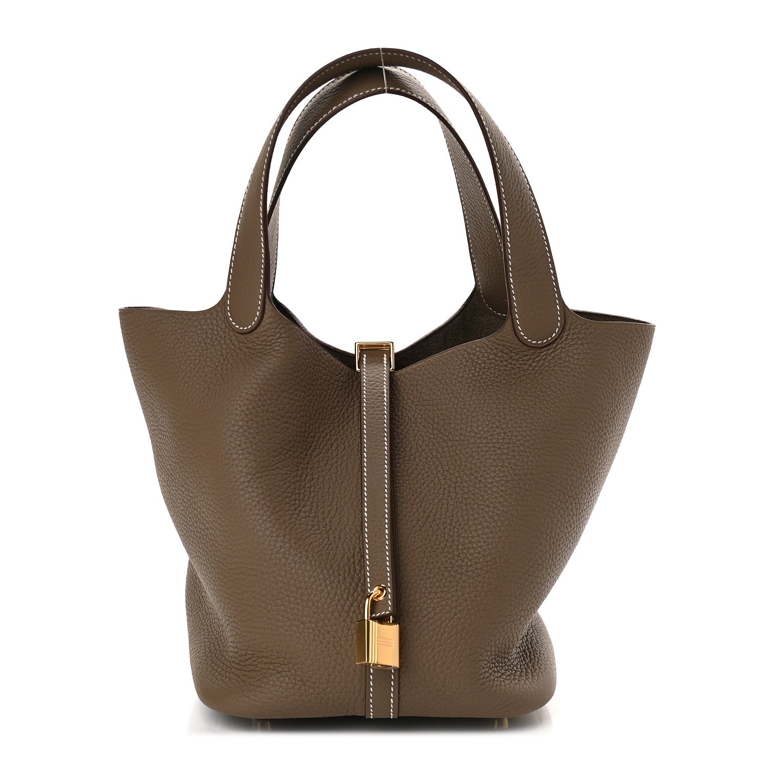 Hermes Taurillon Clemence Picotin Lock 22 MM Etoupe 1 of 9