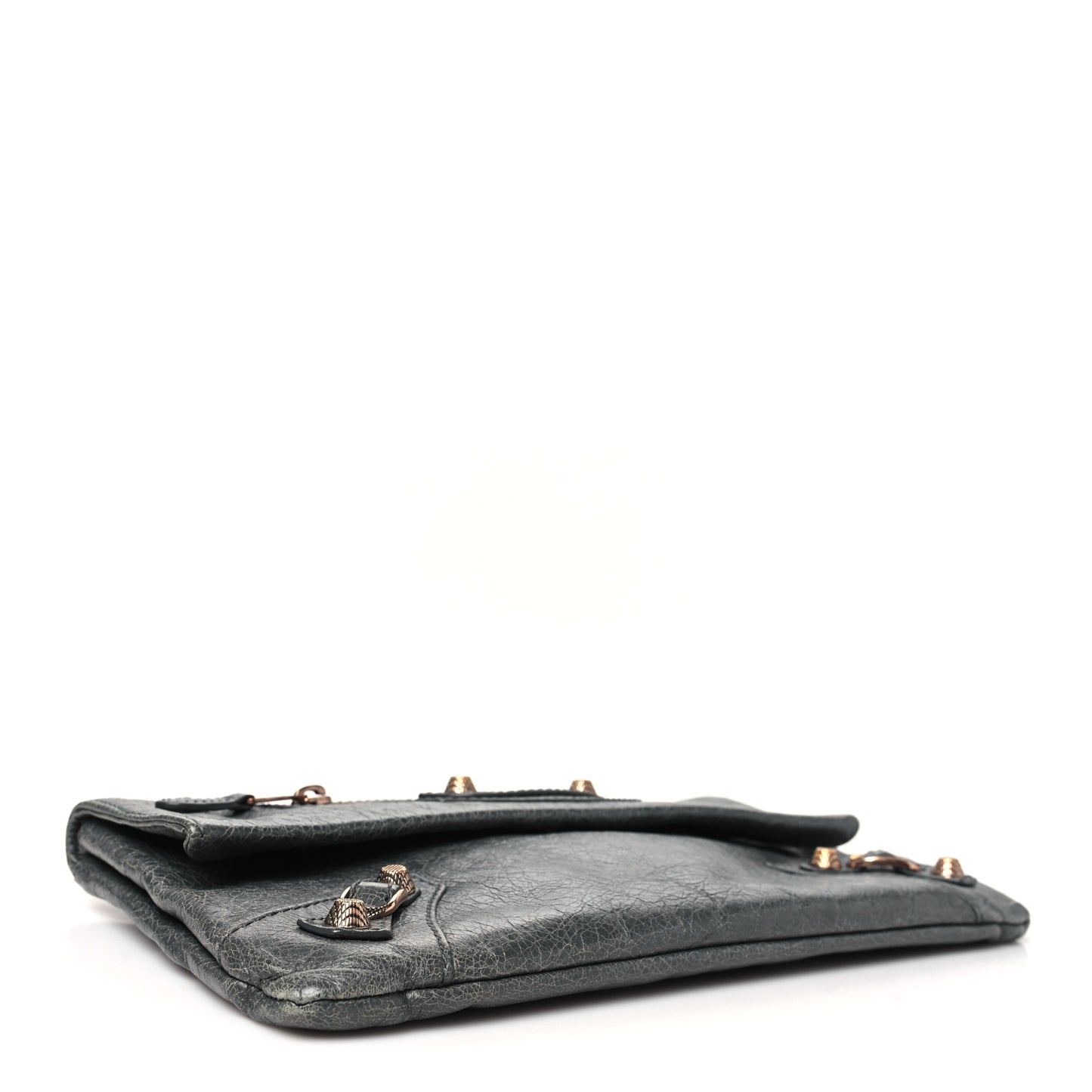 Agneau Giant 12 Rose Gold Hardware Envelope Clutch Tarmac