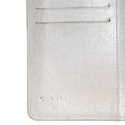 Chanel Lambskin Camellia Embossed Yen Wallet Black 6 of 8