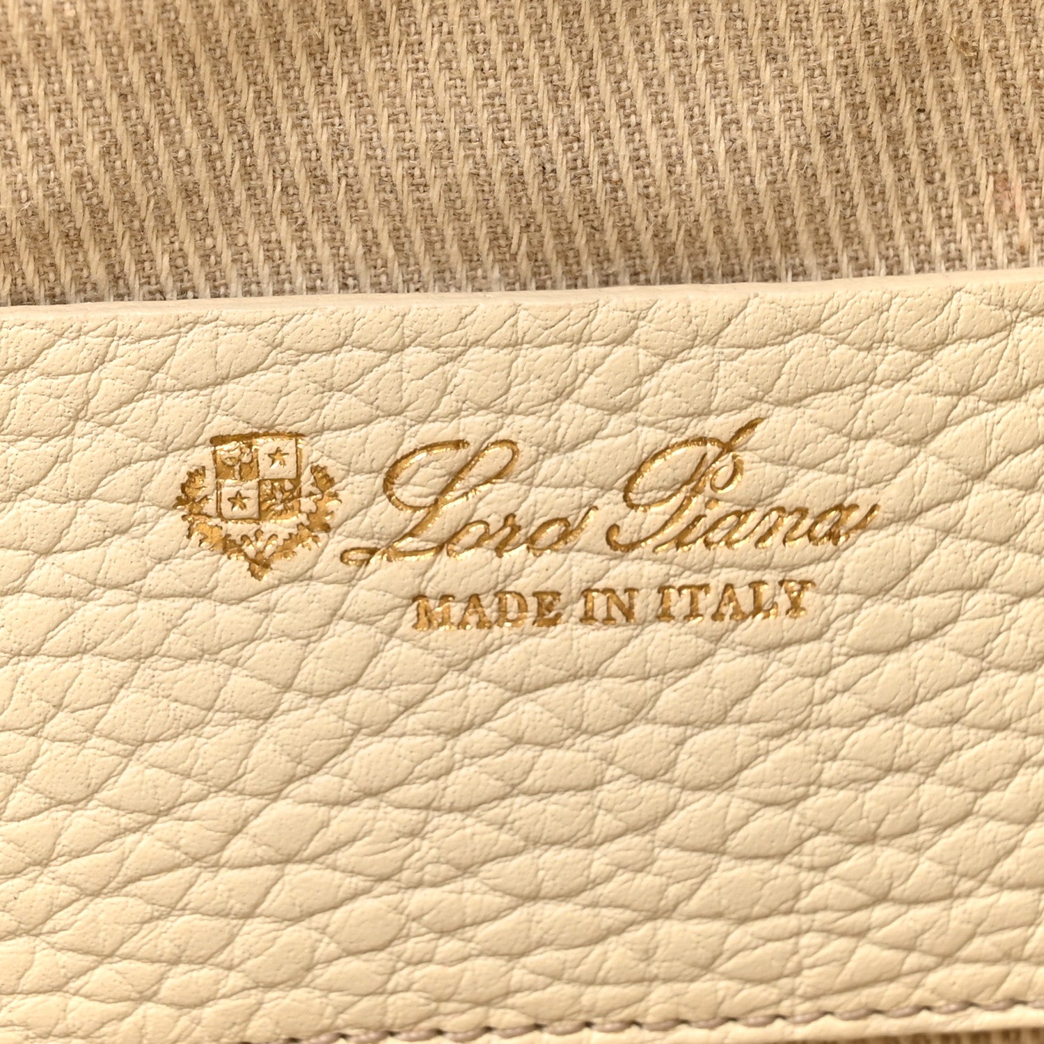 Loro Piana Grained Calfskin Globe Shoulder Bag Ivory 1541754