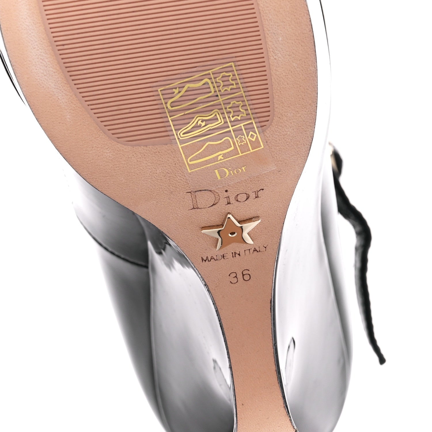 Christian Dior Patent Calfskin Aime Ankle Sandals 36 Black 6 of 8