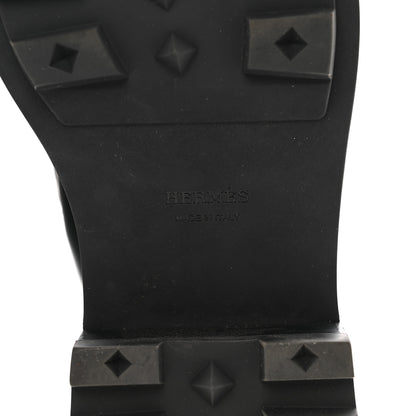 Hermes Glossed Calfskin Funk Ankle Boots 37.5 Black 5 of 8
