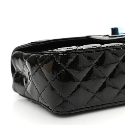 Chanel Patent Calfskin Quilted Mini Rectangular Flap So Black 8 of 10