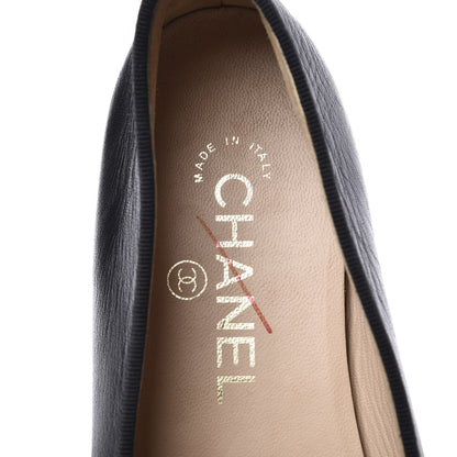 Chanel Lambskin Patent Cap Toe Ballerina Flats 37.5 Black 8 of 10