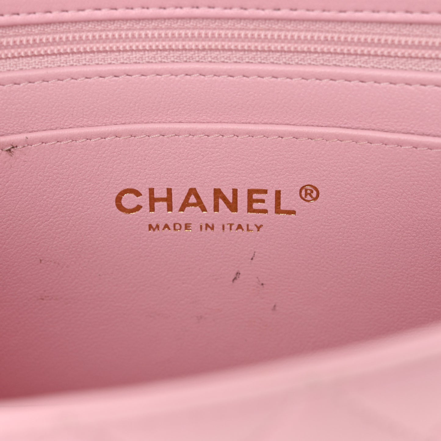 Lambskin Quilted Mini Top Handle Rectangular Flap Light Pink