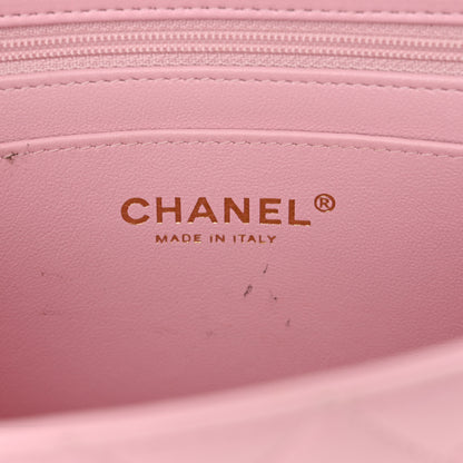 Chanel Lambskin Quilted Mini Top Handle Rectangular Flap Light Pink 6 of 13