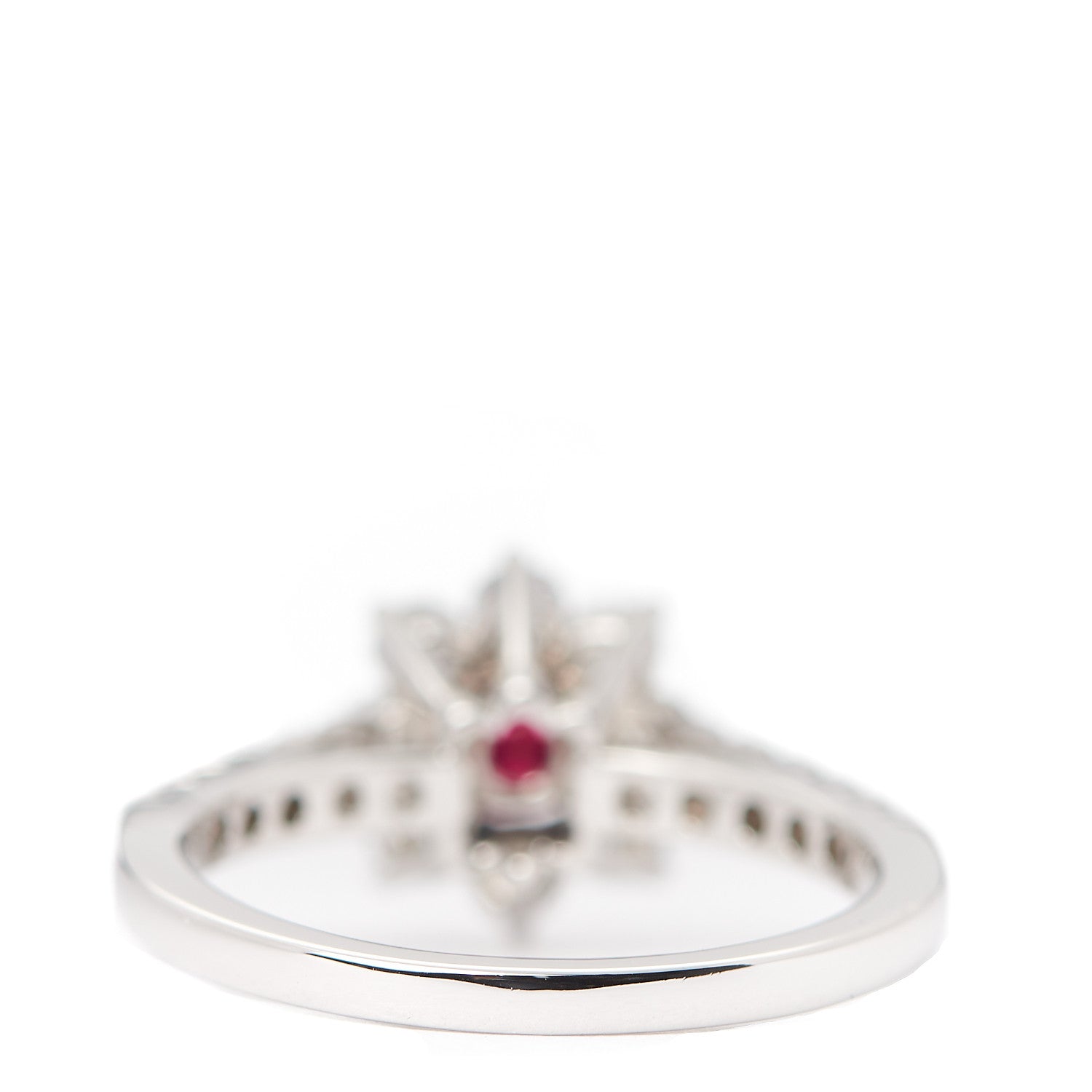 Harry Winston Platinum Diamond Ruby Sunflower Ring 50 5.5 4 of 8