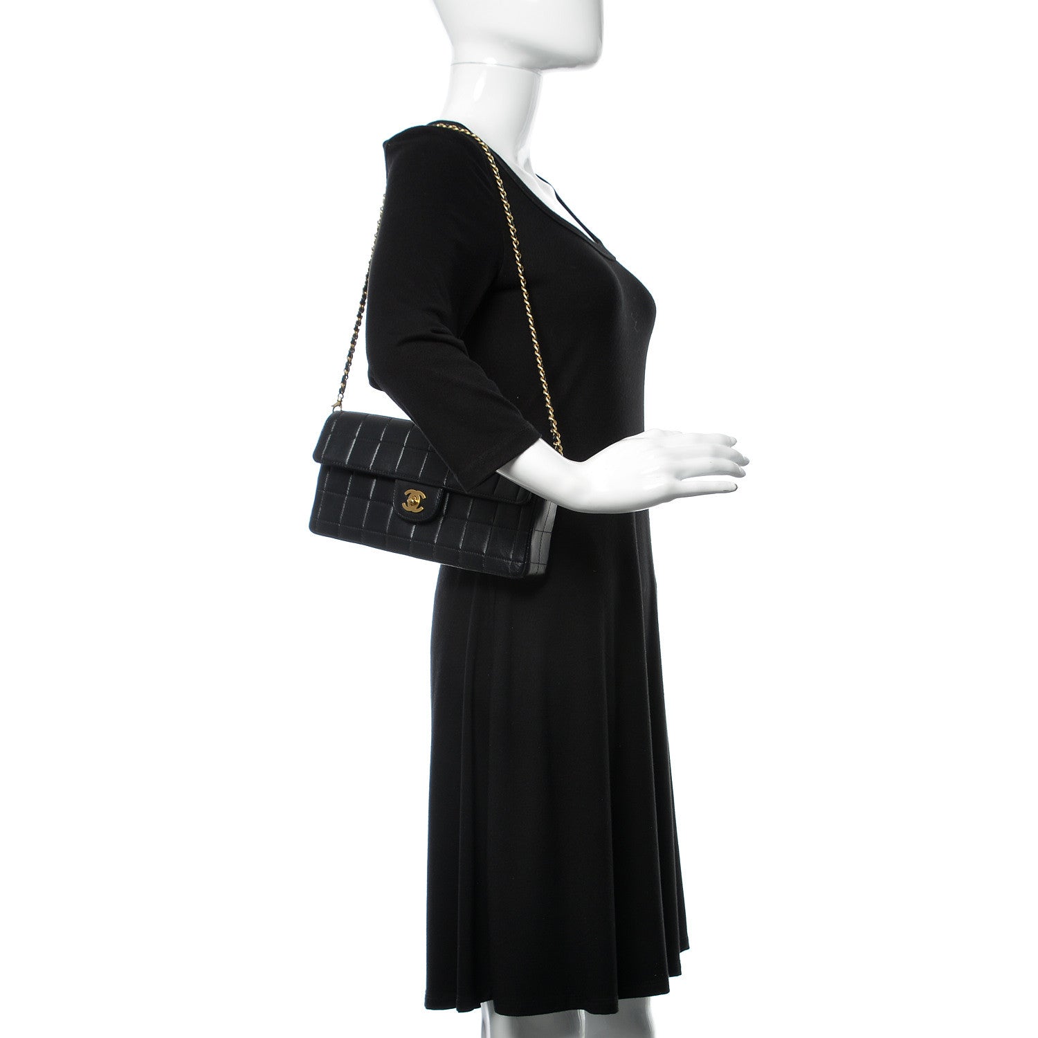 Chanel Lambskin East West Chocolate Bar Flap Black 2 of 10