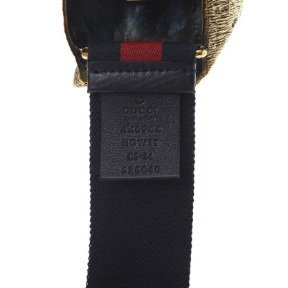 Gucci Web Feline Buckle Belt 85 34 Blue Red 3 of 5