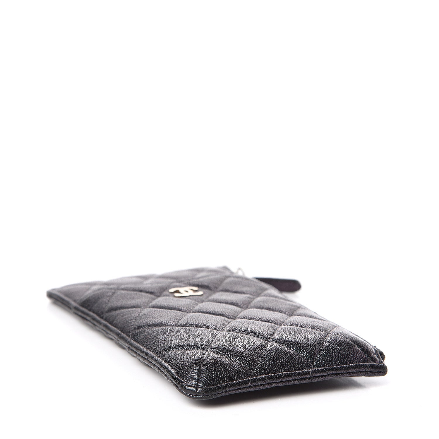 Chanel Iridescent Caviar Quilted Classic Flat Wallet Pouch Black 4 of 8