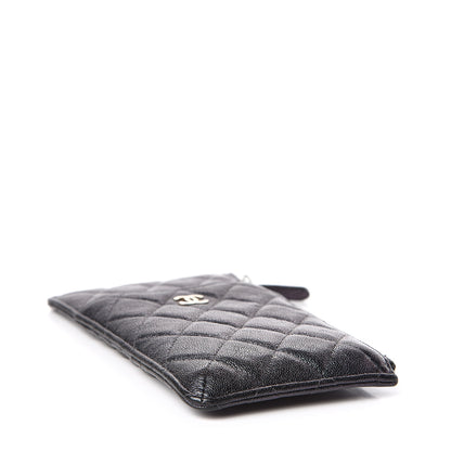 Chanel Iridescent Caviar Quilted Classic Flat Wallet Pouch Black 4 of 8