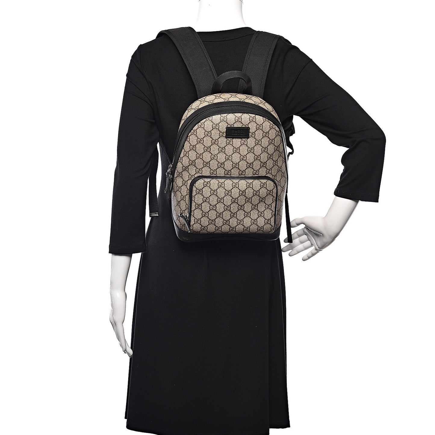 GG Supreme Monogram Small Eden Day Backpack Black