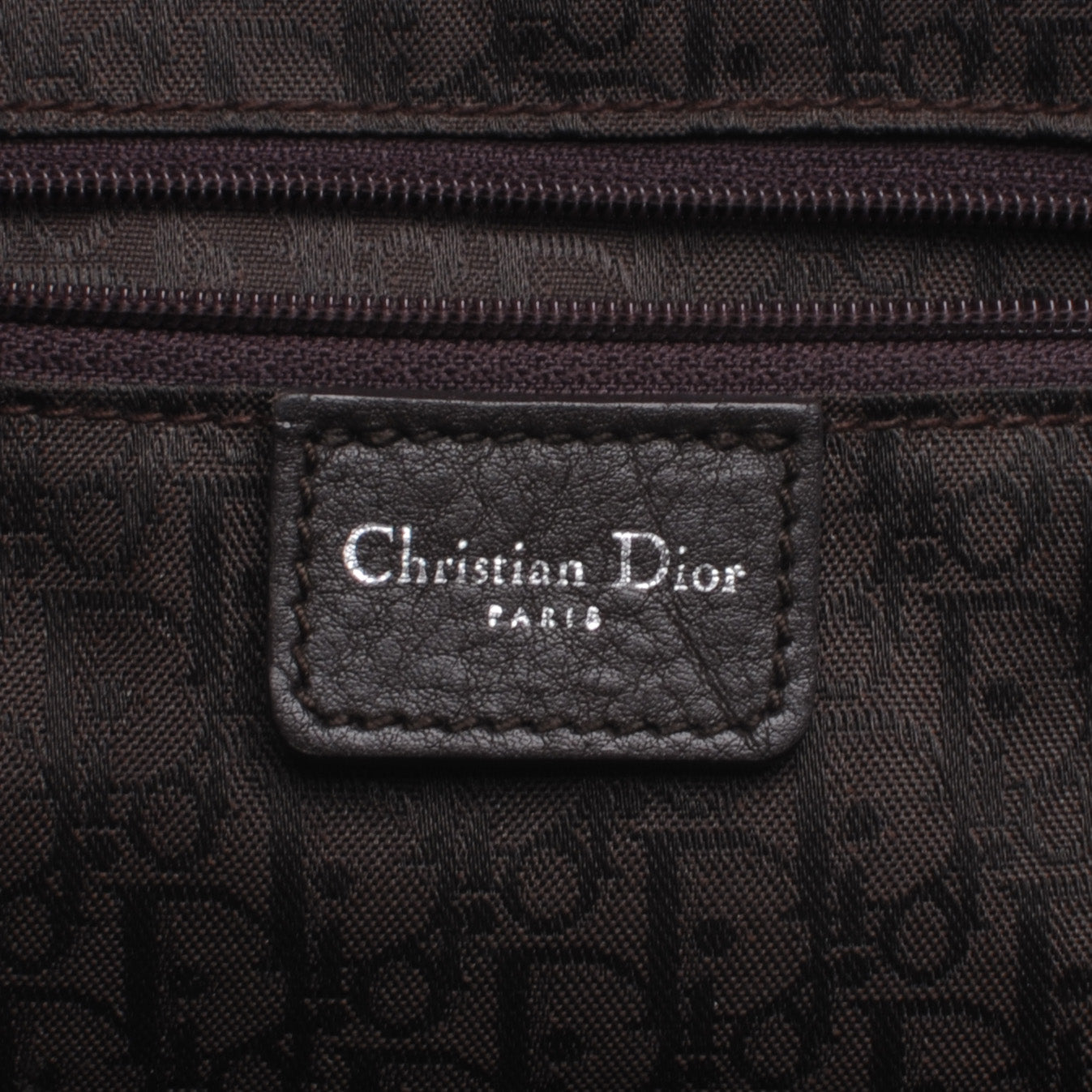 Leather Cannage Stitched Tote Dark Brown