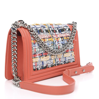 Chanel Lambskin Tweed Medium Boy Flap Coral 2 of 11